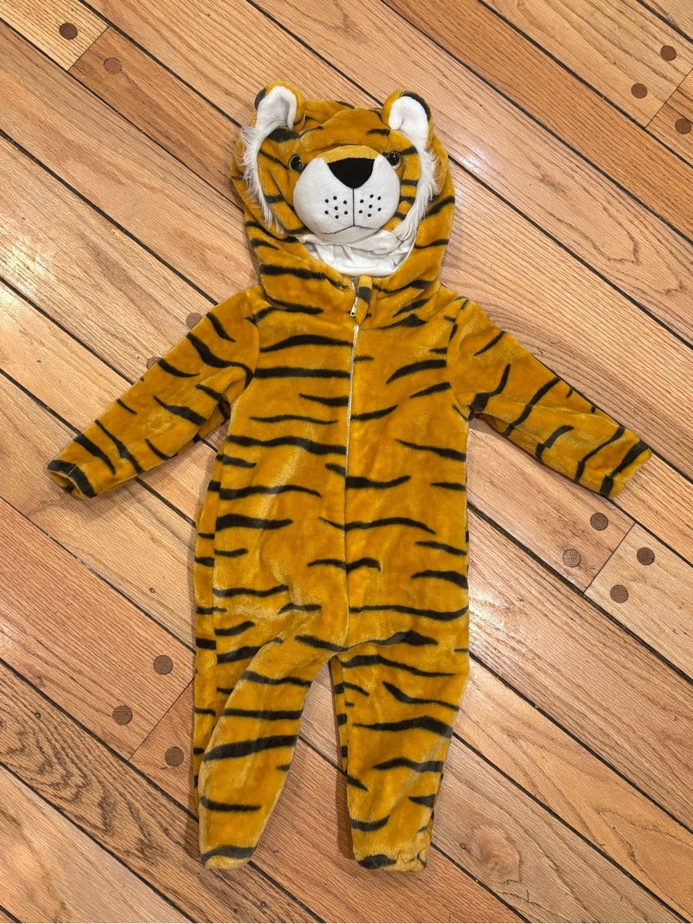 Michley Tiger Plush Hooded One-Piece Baby Costume Yellow Tiger size 6-12months - Picture 1 of 2